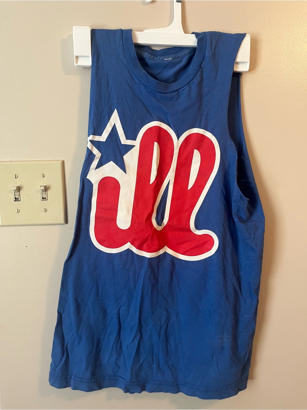 Philadelphia Phillies Ill Shirt Blue and Red Cutoff Small
